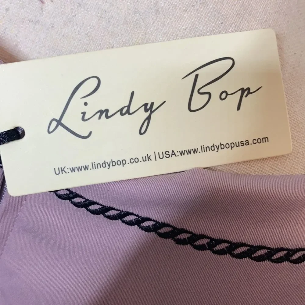 Lindy Bop Women's 10 Plum/Purple  “Bethany" Dress Short Sleeve New - Picture 6 of 10